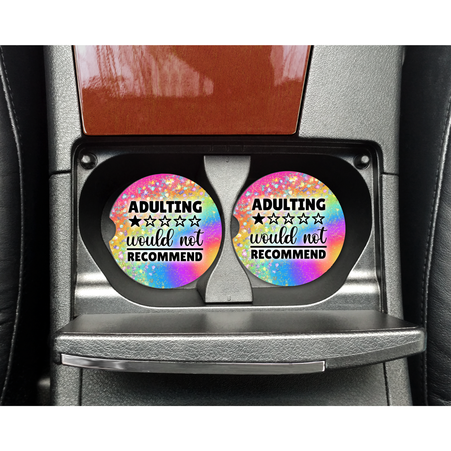 adulting-would-not-recommend-car-coaster